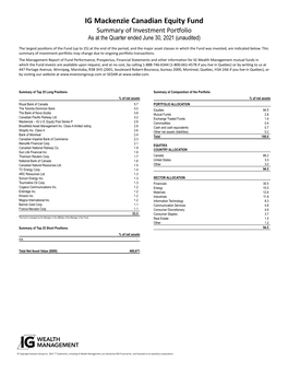 IG Mackenzie Dividend Growth Fund