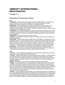 AI Media Briefing Guantanamo Anniversary