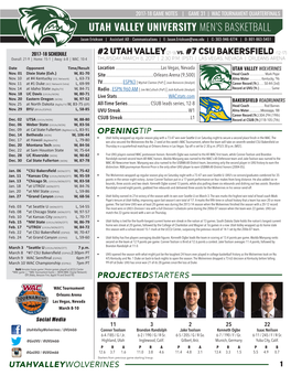 Utah Valley University Men's Basketball