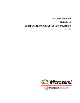 Boost Chopper Sic MOSFET Power Module April 2020 Contents