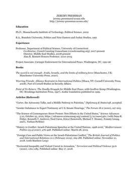 Jeremy Pressman CV