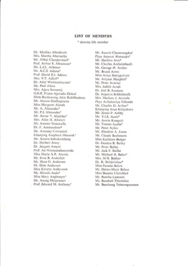 LIST of MEMBERS * Denotes Life Member