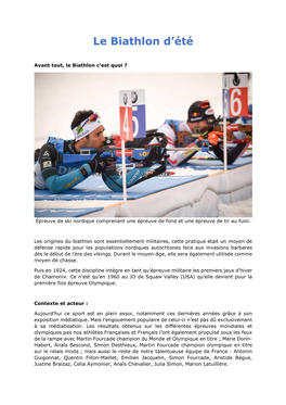 Le Biathlon D'été