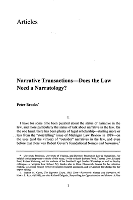 Narrative Transactions-Does the Law Need a Narratology?