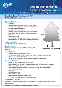 Fact Sheet: Pinus Halepensis