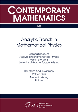 Analytic Trends in Mathematical Physics