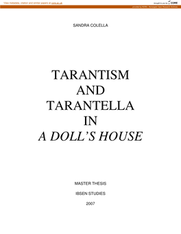 Tarantism and Tarantella in a Doll's House