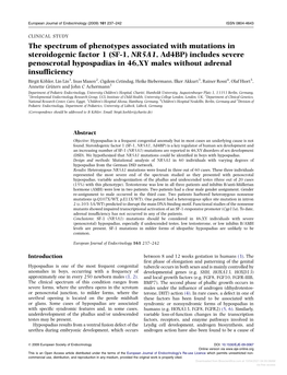 The Spectrum of Phenotypes Associated with Mutations In