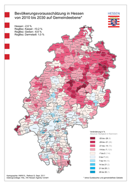 Bevölkerungsvorausschätzung in Hessen Von 2010 Bis 2030 Auf Gemeindeebene*