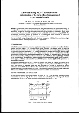 A New Self-Firing MOS-Thyristor Device : Optimization of the Turn-Off Performanceand Experimental Results