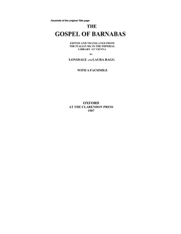 Gospel of Barnabas