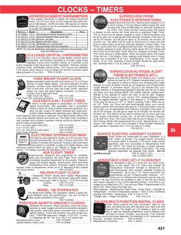 CLOCKS – TIMERS ASTROTECH QUARTZ CHRONOM­ E­ TERS­ SUPERCLOCK from a Fine Quality Instrument to Satisfy All Cockpit Clock/Timer Needs