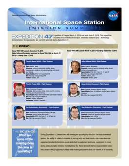 International Space Station [MISSION SUMMARY]