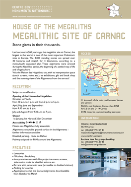 MEGALITHIC SITE of CARNAC Stone Giants in Their Thousands