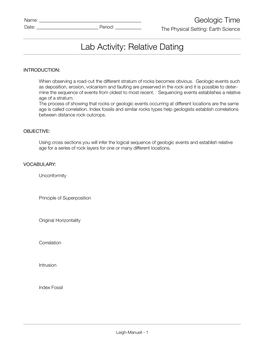 8.1 Relative Dating