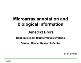 Annotation and Biological Information