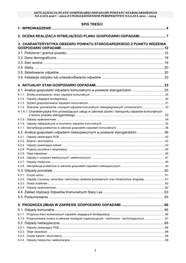 Aktualizacja Planu Gospodarki Odpadami Powiatu Starogardzkiego Na Lata 2007