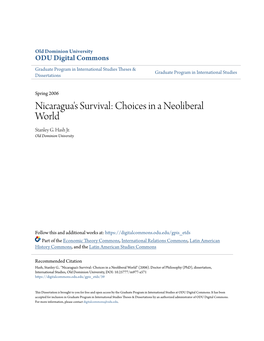 Nicaragua's Survival: Choices in a Neoliberal World Stanley G