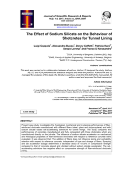 The Effect of Sodium Silicate on the Behaviour of Shotcretes for Tunnel Lining