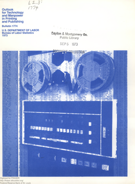 Outlook for Technology and Manpower in Printing and Publishing