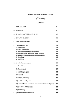 Assets of Community Value Guide (6Th Edition)