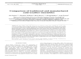 Comparison of Traditional and Manufactured Cold Weather Ensembles