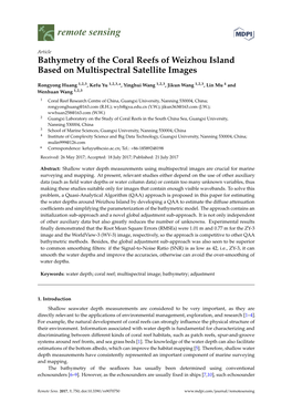 Bathymetry of the Coral Reefs of Weizhou Island Based on Multispectral Satellite Images