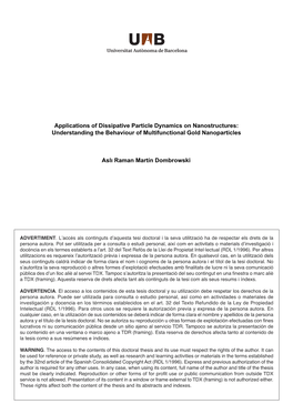 Applications of Dissipative Particle Dynamics on Nanostructures: Understanding the Behaviour of Multifunctional Gold Nanoparticles