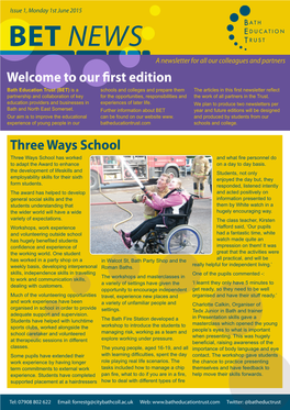 Issue 1, Monday 1St June 2015