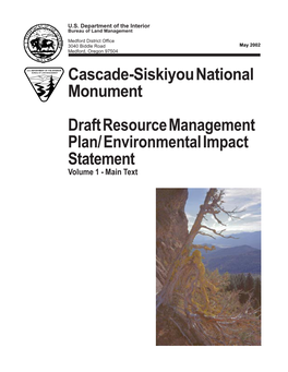 Cascade-Siskiyou National Monument Draft Resource Management