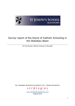 Survey Report of the Future of Catholic Schooling in the Wakatipu Basin