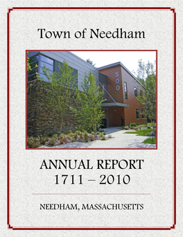 Town of Needham ANNUAL REPORT 1711 – 2010