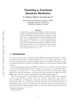 Tunneling in Fractional Quantum Mechanics