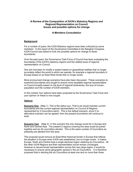 A Review of the Composition of IUCN's Statutory Regions And