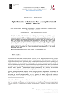 3.2 Digital Humanities on the Semantic