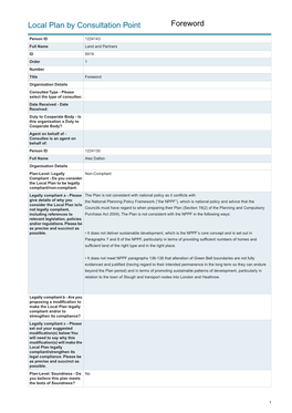 Local Plan by Consultation Point Foreword