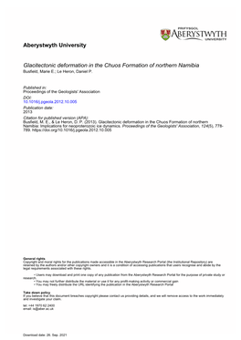 Glacitectonic Deformation in the Chuos Formation of Northern Namibia Busfield, Marie E.; Le Heron, Daniel P