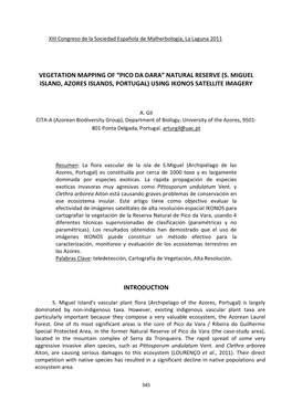 “Pico Da Dara” Natural Reserve (S. Miguel Island, Azores Islands, Portugal) Using Ikonos Satellite Imagery
