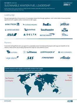 Sustainable Aviation Fuel Leadership