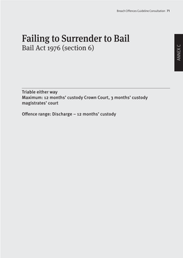 Failing to Surrender to Bail Bail Act 1976 (Section 6) ANNEX C ANNEX