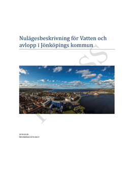 Nulägesbeskrivning För Vatten Och Avlopp I Jönköpings Kommun