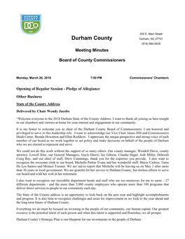 Durham County Durham, NC 27701 (919) 560-0025