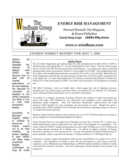 Energy Risk Management