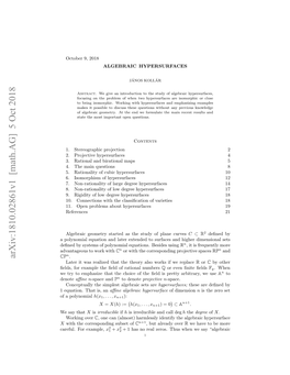 Arxiv:1810.02861V1 [Math.AG] 5 Oct 2018 CP Oyoileuto N Ae Xeddt Ufcsadhge Dim Using Higher Besides and Equations