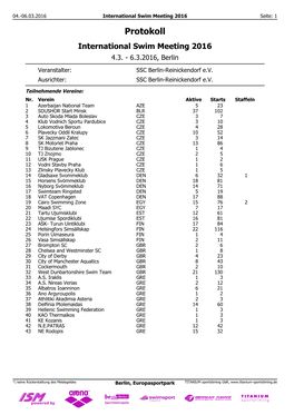 Protokoll International Swim Meeting 2016 4.3