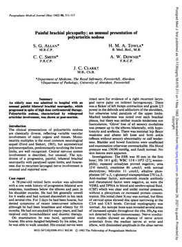 Painful Brachial Plexopathy: an Unusual Presentation of Polyarteritis Nodosa S