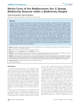 Marine Caves of the Mediterranean Sea: a Sponge Biodiversity Reservoir Within a Biodiversity Hotspot