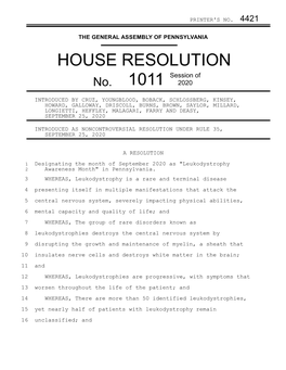 HOUSE RESOLUTION Session of No