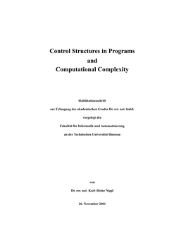 Control Structures in Programs and Computational Complexity