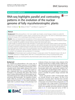 RNA-Seq Highlights Parallel and Contrasting Patterns in the Evolution of the Nuclear Genome of Fully Mycoheterotrophic Plants Mikhail I